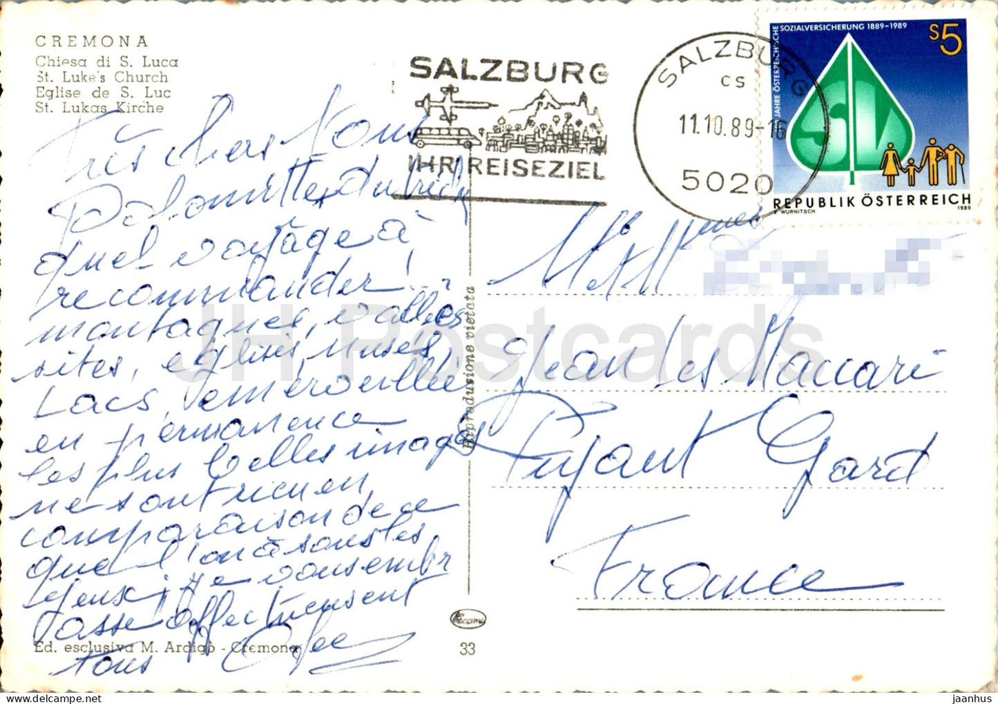 Cremona – Chiesa di S Luca – St. Lukas-Kirche – 33 – 1989 – Italien – gebraucht 