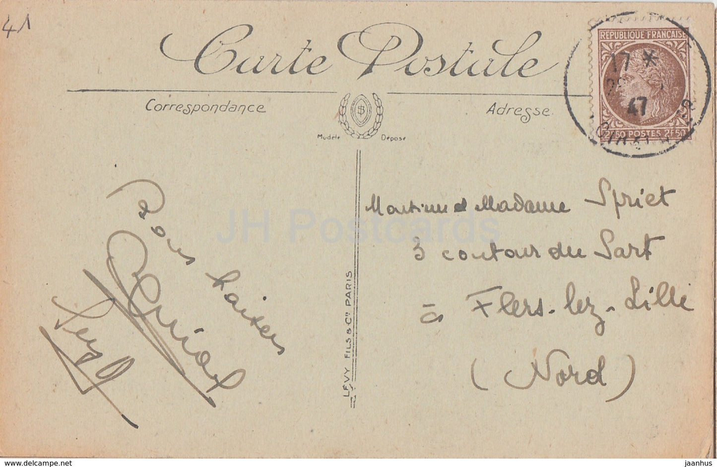 Blois - Le Chateau - Cul de Lampe - castle - 338 - old postcard - 1947 - France - used