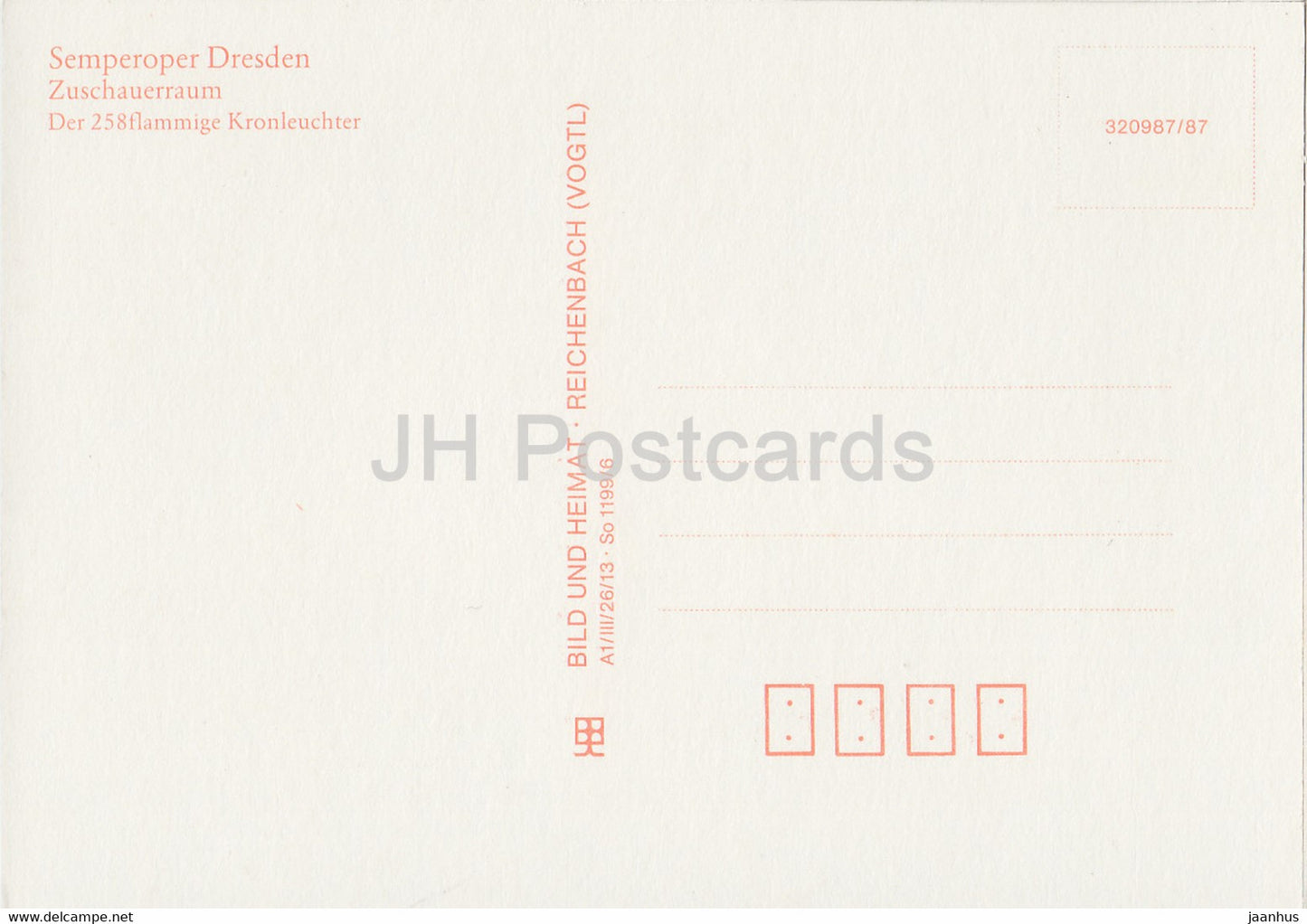 Semperoper Dresden - Zuschauerraum - Der 258flammige Kronleuchter - Opéra de Dresde - DDR Allemagne - inutilisé