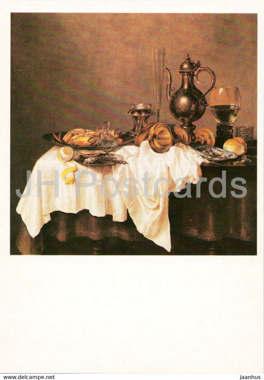 painting by Willem Claesz Heda - Breakfast with crab - Dutch art - 1987 - Russia USSR - unused - JH Postcards
