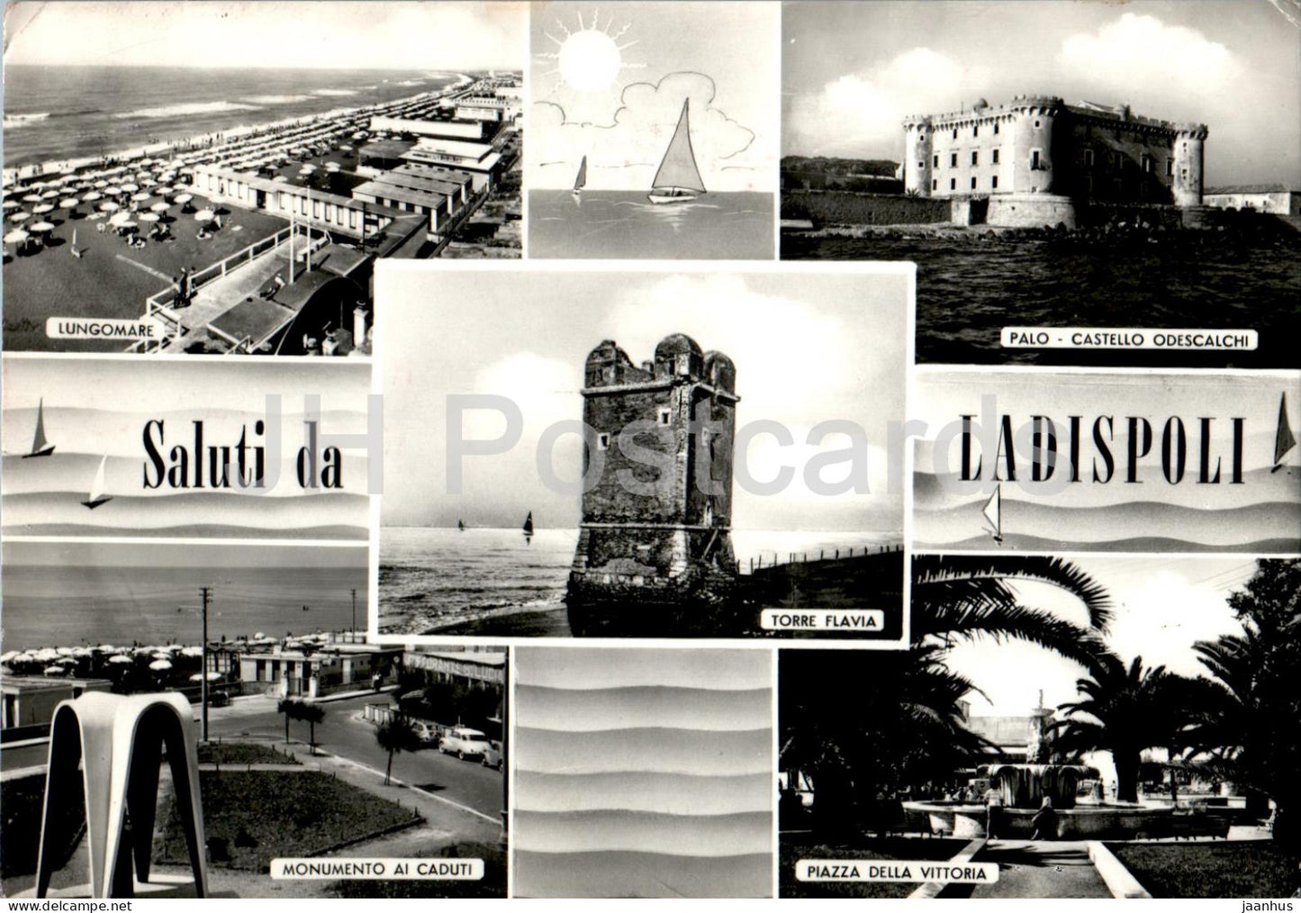 Saluti da Ladispoli - Greetings from Ladispoli - multiview - 13541 - 1964 - Italy - used - JH Postcards