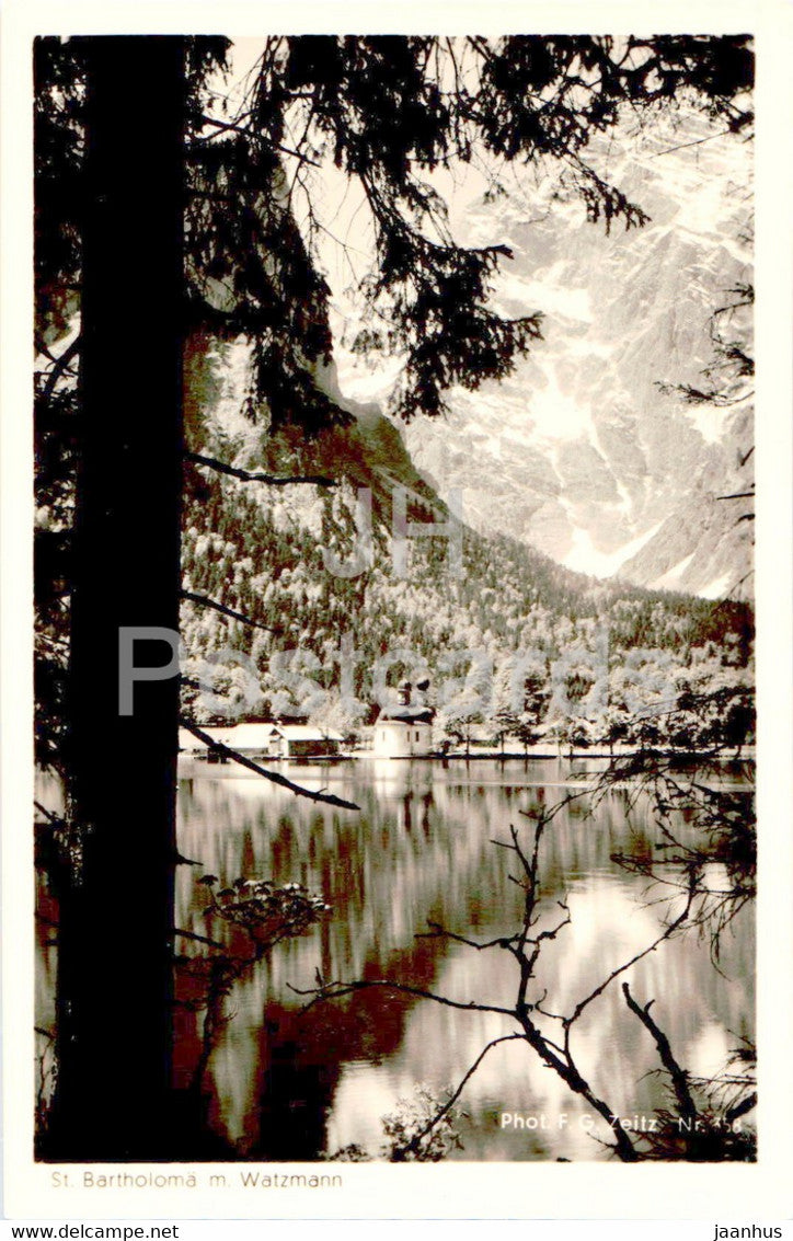 St Bartholoma m Watzmann - Aus dem Berchtesgadener Land - old postcard - Germany - unused - JH Postcards