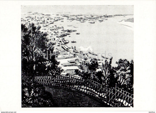painting by A. Pashchenko - Dnieper river from Vladimirsky hill - Ukrainian Art - 1963 - Russia USSR - unused - JH Postcards