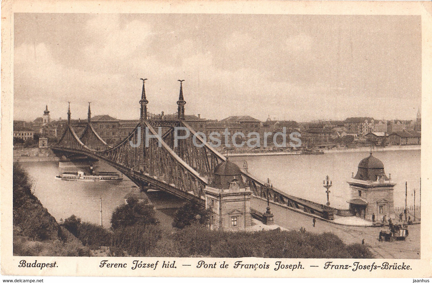 Budapest - Ferenc Joszef hid - Pont de Francois Joseph - Franz Josefs Brucke - bridge - old postcard - Hungary - unused - JH Postcards