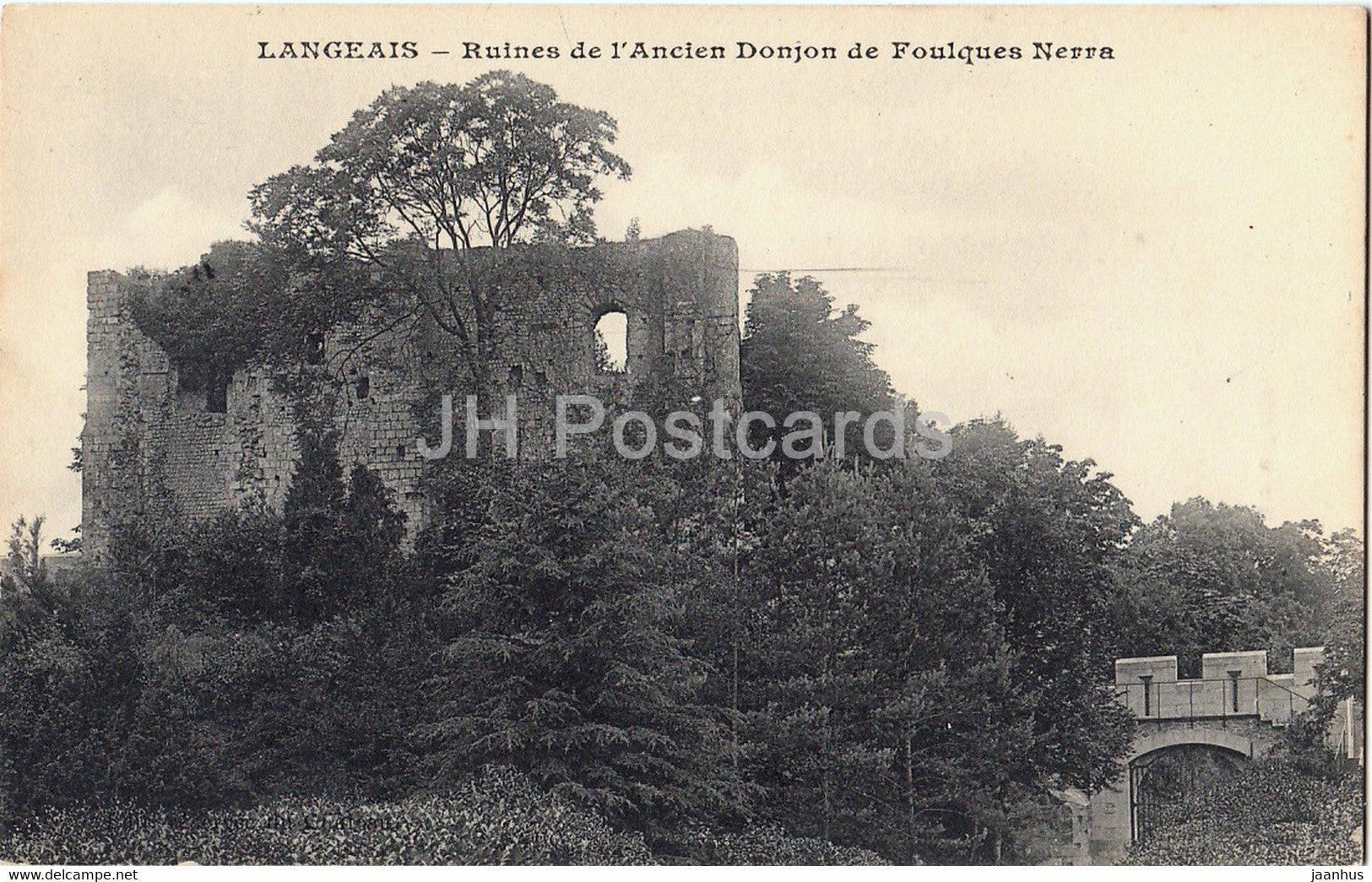 Langeais - Ruines de l'Ancien Donjon de Foulques Nerra - old postcard - France - unused - JH Postcards