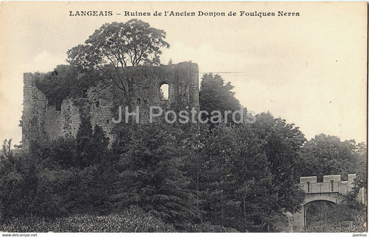 Langeais - Ruines de l'Ancien Donjon de Foulques Nerra - old postcard - France - unused - JH Postcards