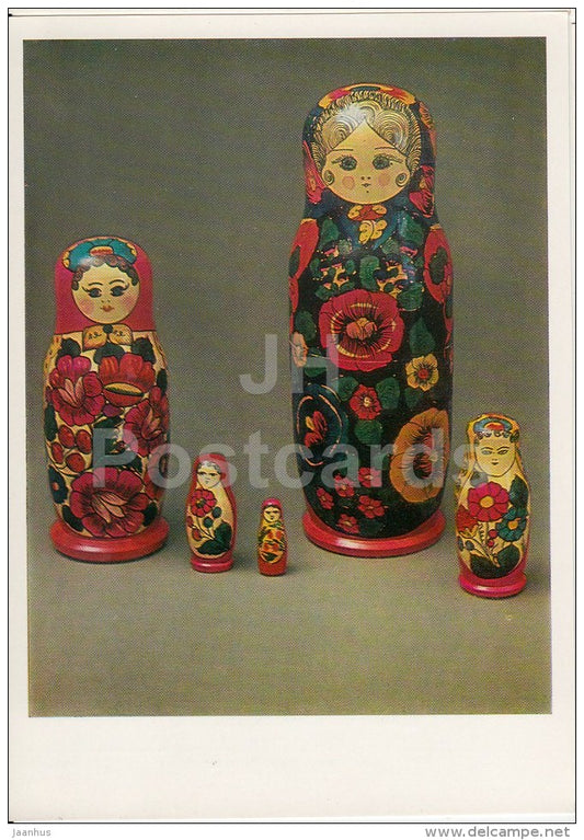 Matrioshka Dolls , 1979 - Russian Folk Art - 1984 - Russia USSR - unused - JH Postcards
