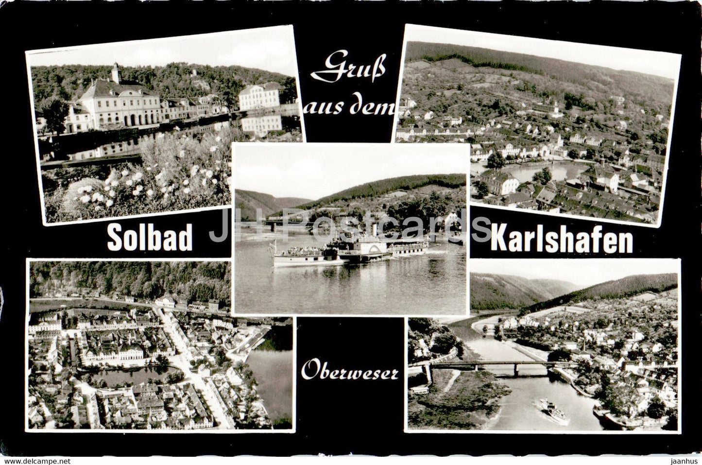 Gruss aus dem Oberweser - Solbad Karlshafen - old postcard - Germany - unused - JH Postcards