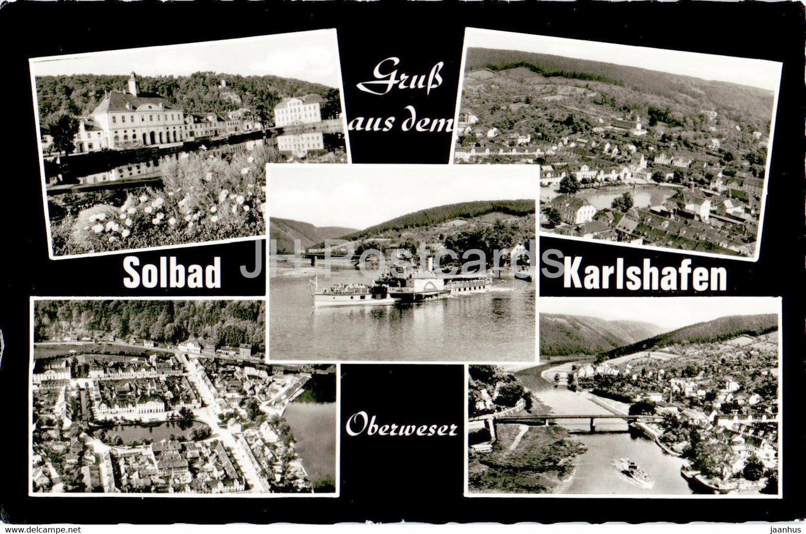 Gruss aus dem Oberweser - Solbad Karlshafen - old postcard - Germany - unused - JH Postcards