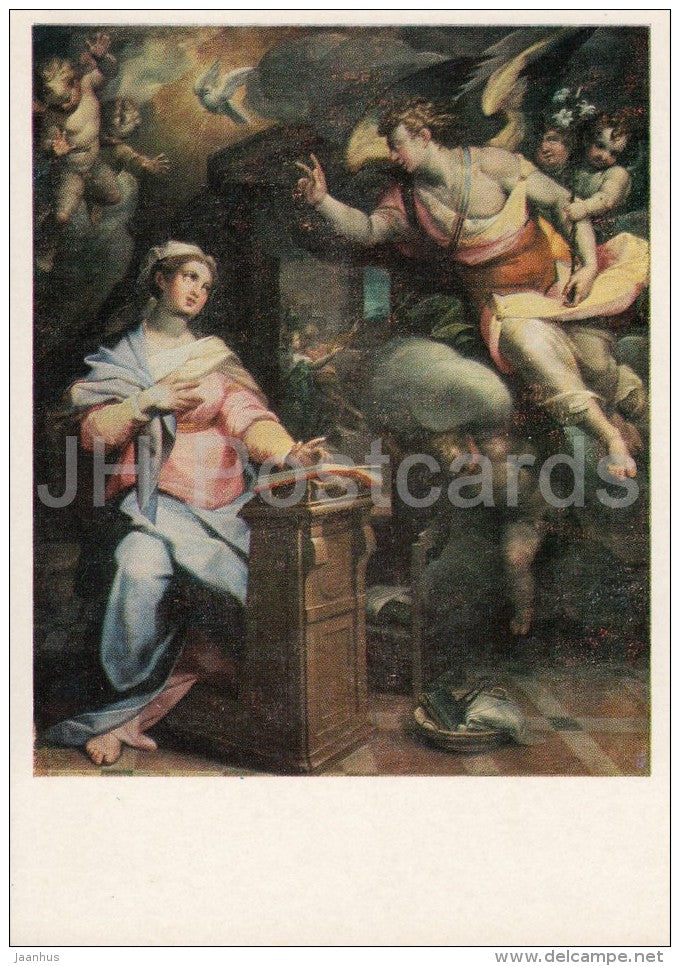 painting by Orazio Samacchini - Annunciation - Italian art - Russia USSR - 1984 - unused - JH Postcards
