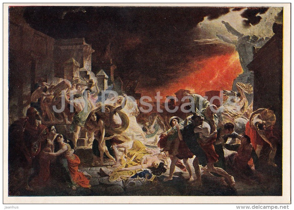 painting by K. Bryullov - The last day of Pompeii , 1830-33 - Russian art - 1954 - Russia USSR - unused - JH Postcards