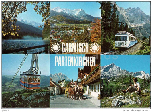 Bergerlebnis rund um Garmisch-Partenkirchen - zug - train - cable car - Oberbayern - 7036 - Germany - 1986 gelaufen - JH Postcards
