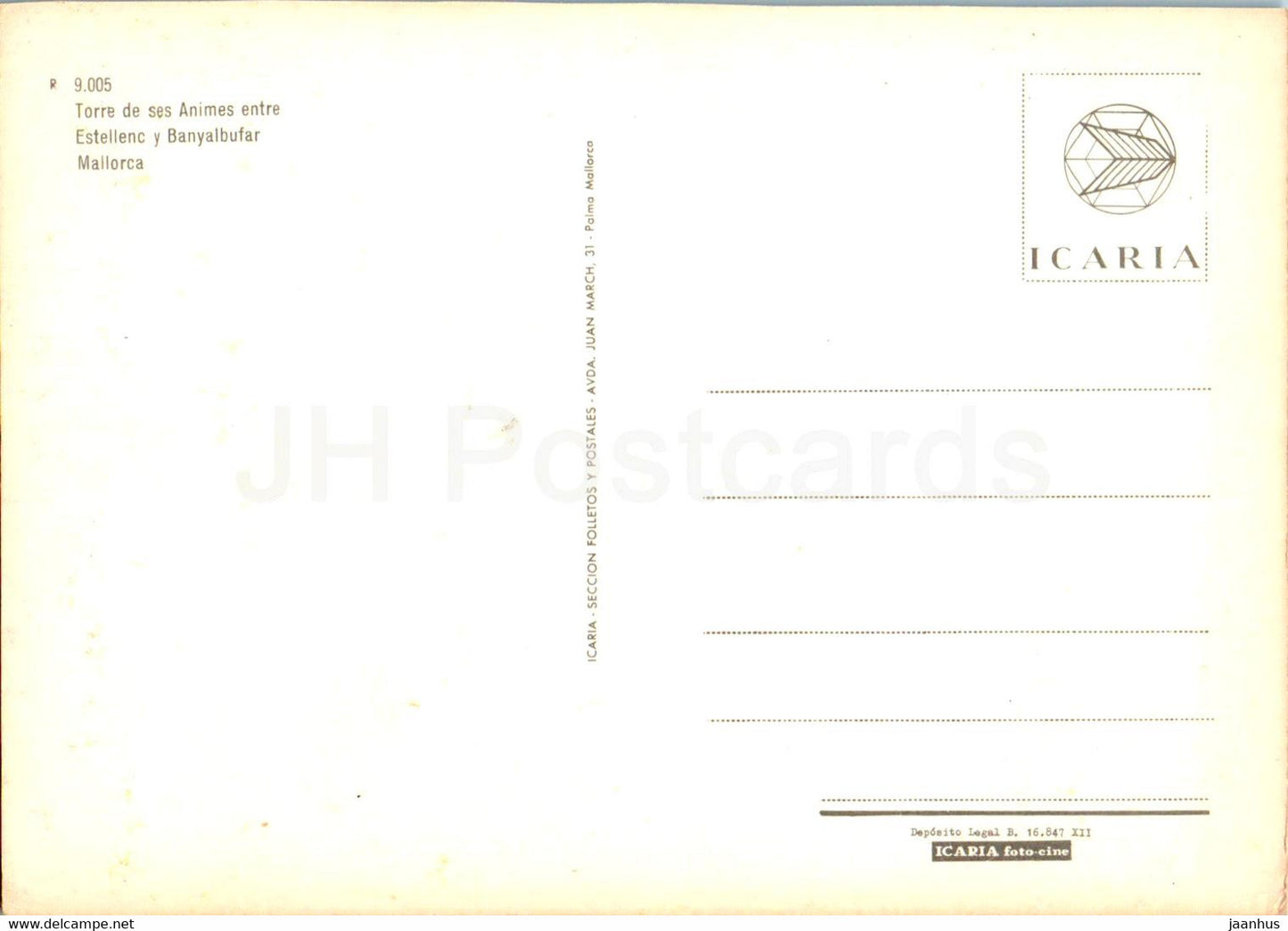Torre de ses Animes entre - Estellenc y Banyalbufar - Mallorca - 9005 - Spain - unused
