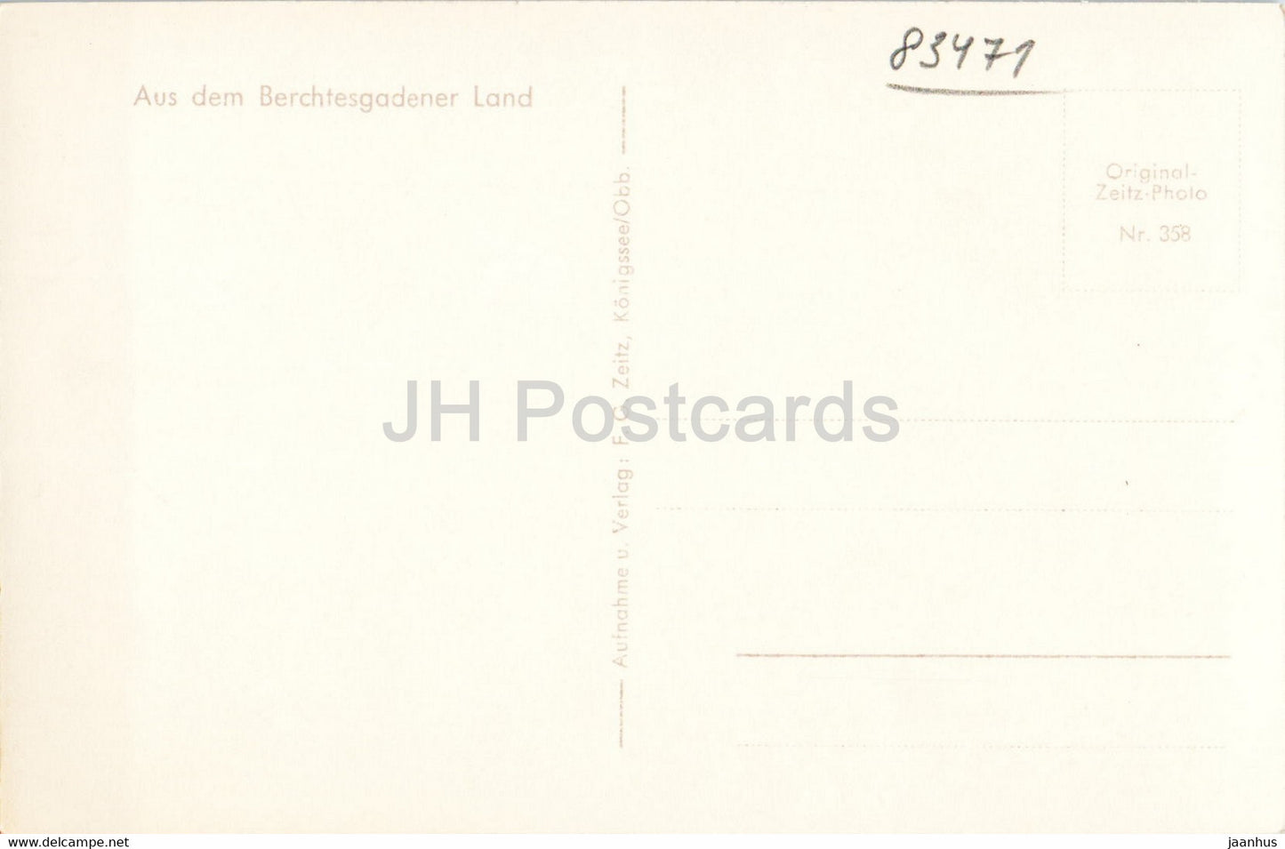 St Bartholoma m Watzmann - Aus dem Berchtesgadener Land - old postcard - Germany - unused