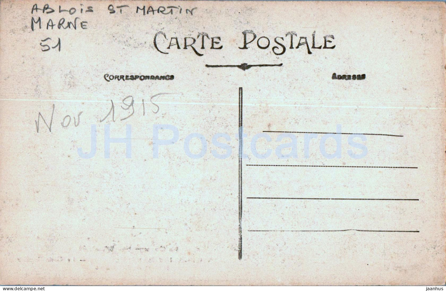 Ablois Saint Martin - Le Gros Rocher - Depart de la Source - alte Postkarte - 1915 - Frankreich - gebraucht 