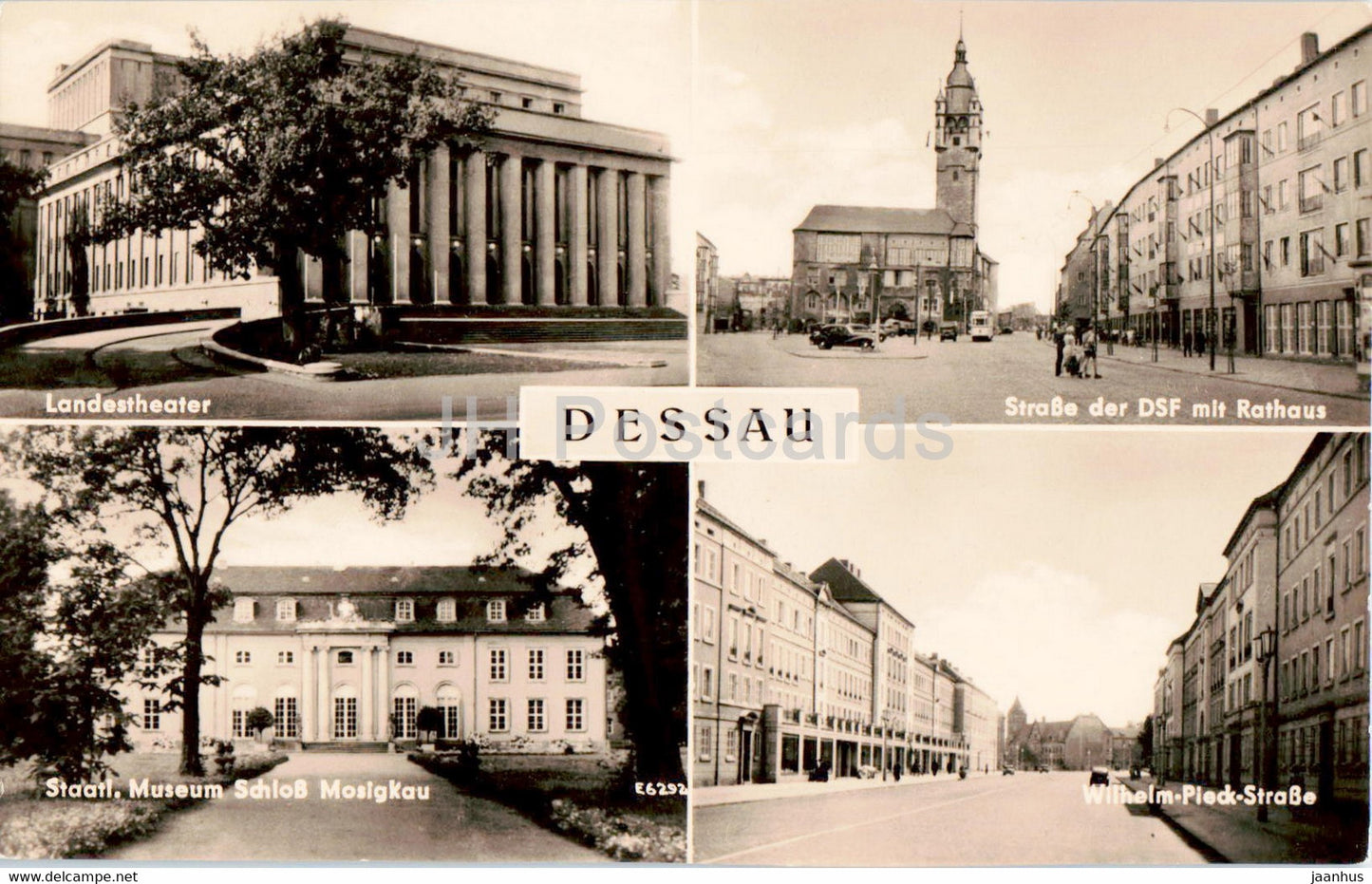 Dessau - Landestheater - Staatle Museum Mosigkau - Wilhelm Pieck Strasse - theatre - museum - Germany DDR - used - JH Postcards