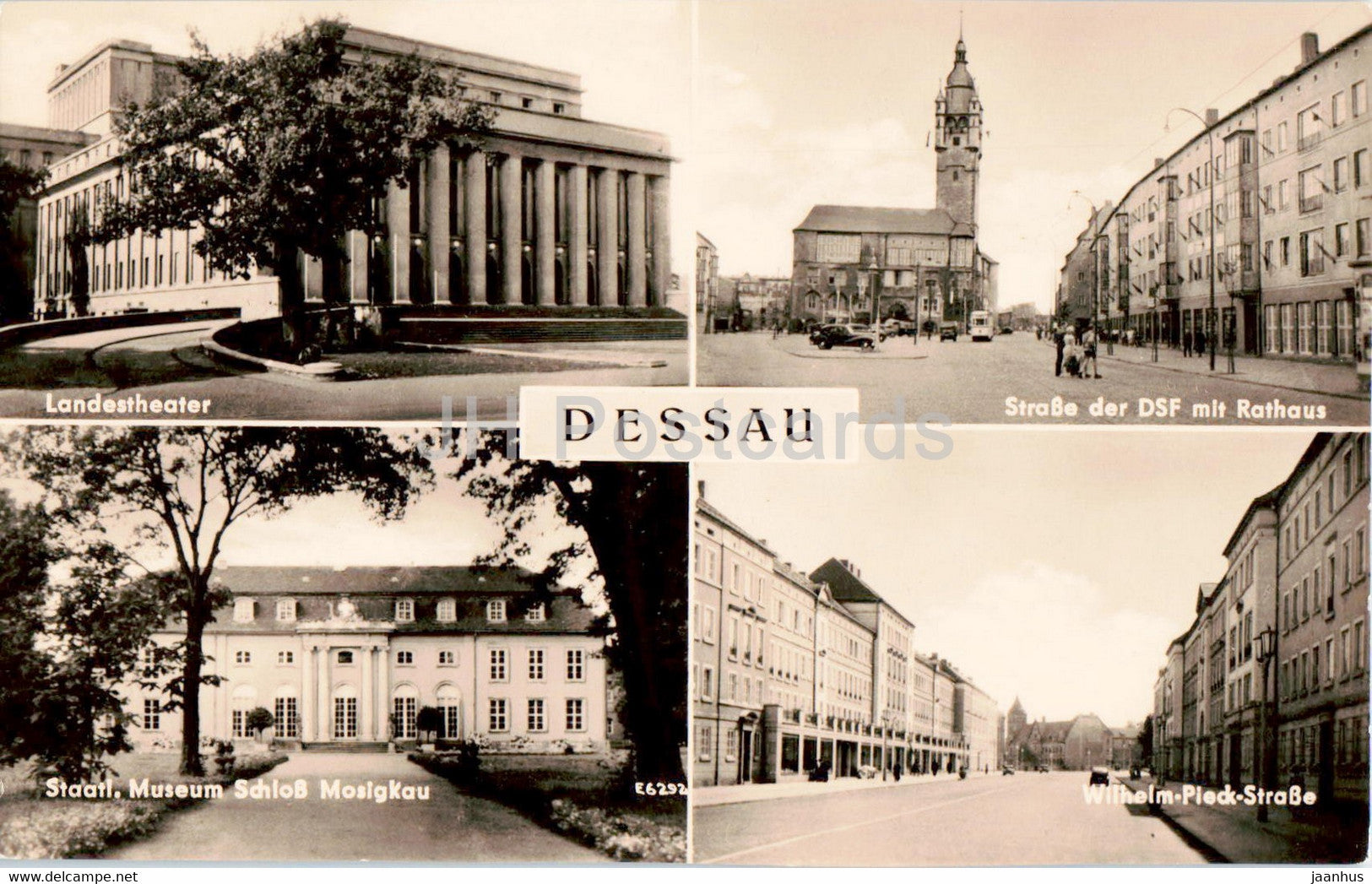 Dessau - Landestheater - Staatle Museum Mosigkau - Wilhelm Pieck Strasse - theatre - museum - Germany DDR - used - JH Postcards
