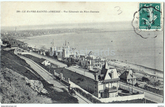Le Havre - Sainte Adresse - Vue Generale du Nice Havrais - 280 - old postcard - 1910 - France - used - JH Postcards