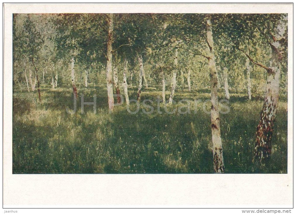 painting by I. Levitan - Birch Grove , 1889 - russian art - unused - JH Postcards
