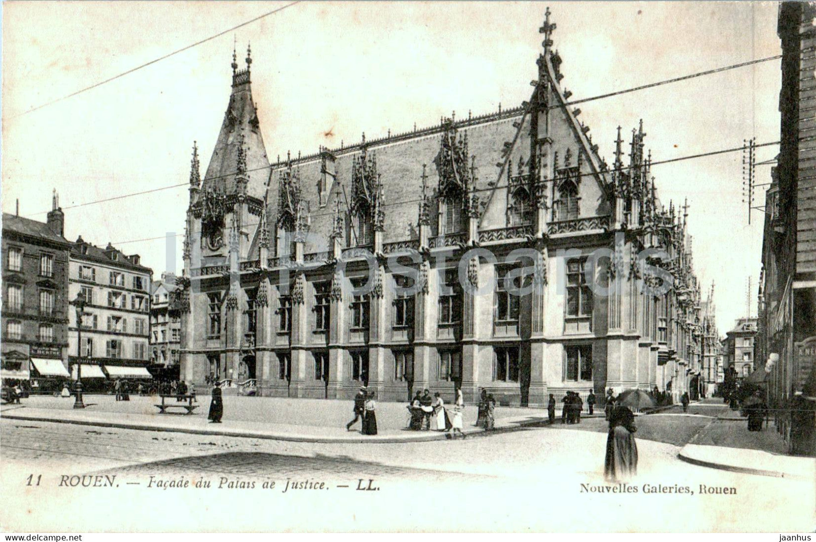 Rouen - Facade du Palais de Justice - 11 - old postcard - 1918 - France - used - JH Postcards
