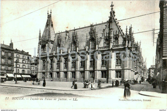 Rouen - Facade du Palais de Justice - 11 - old postcard - 1918 - France - used - JH Postcards