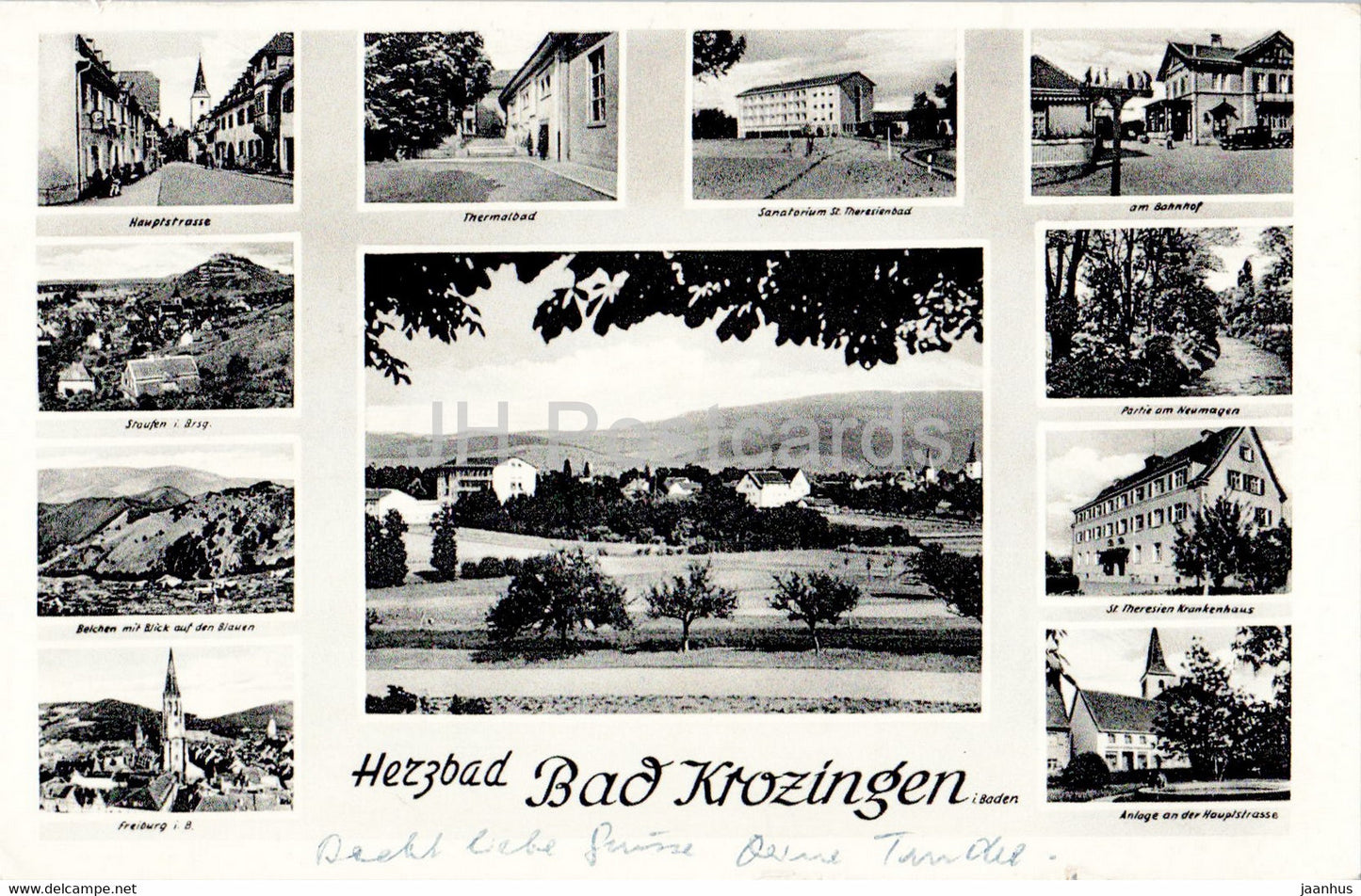 Herzbad Bad Krozingen - old postcard - 1958 - Germany - used - JH Postcards
