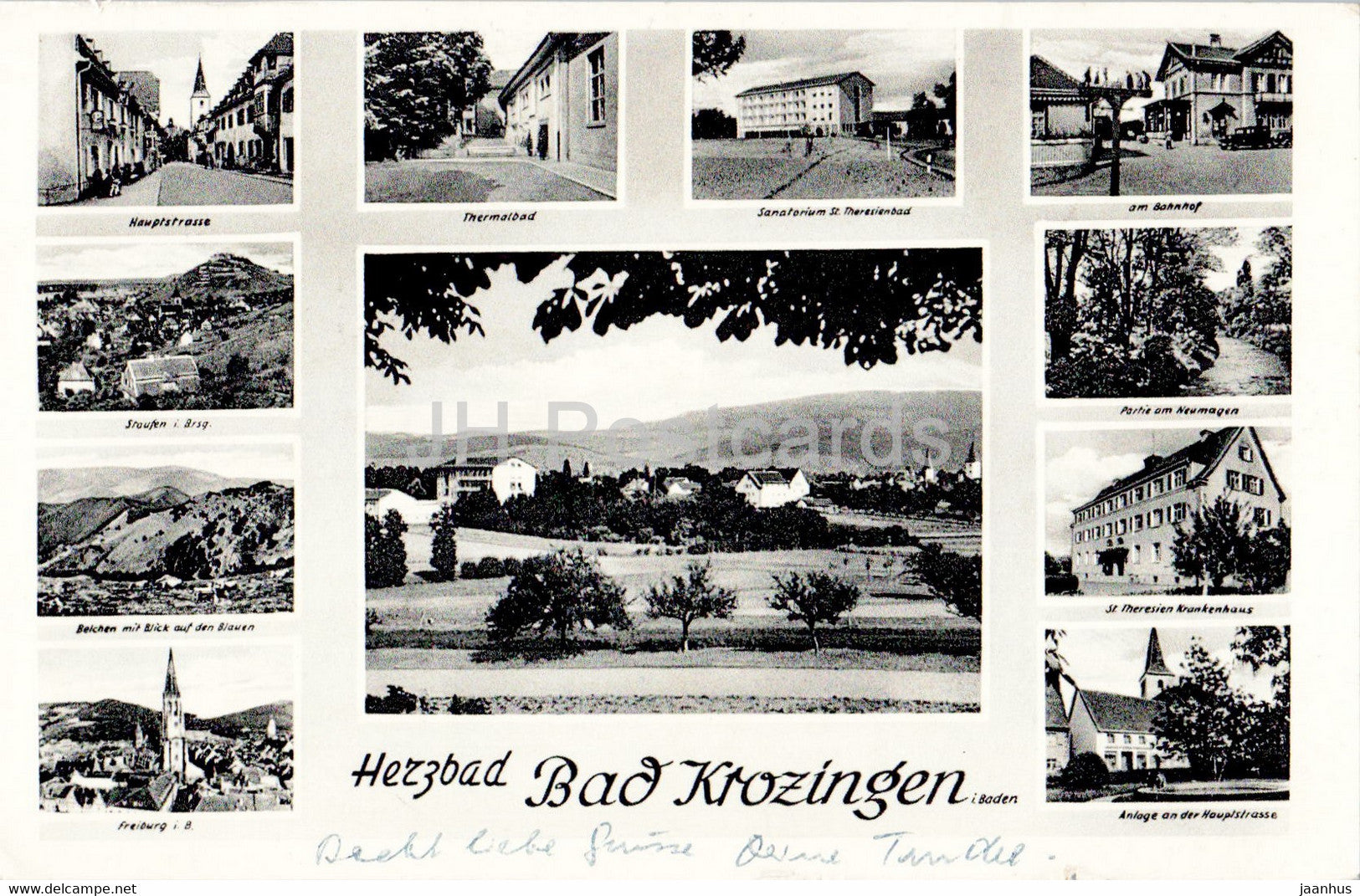 Herzbad Bad Krozingen - old postcard - 1958 - Germany - used - JH Postcards