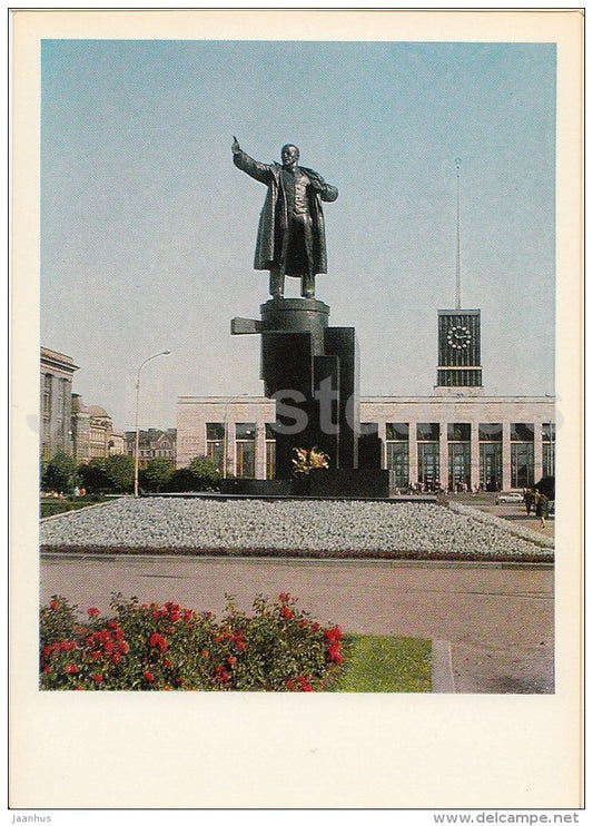 monument to Lenin at the Finland Railway Station - Leningrad - St. Petersburg - 1971 - Russia USSR - unused - JH Postcards