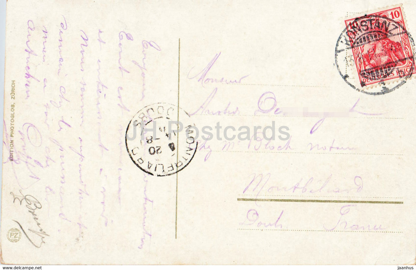 Konstanz von der Seestraße aus - Schiff - Dampfer - 4075 - alte Postkarte - 1911 - Deutschland - gebraucht