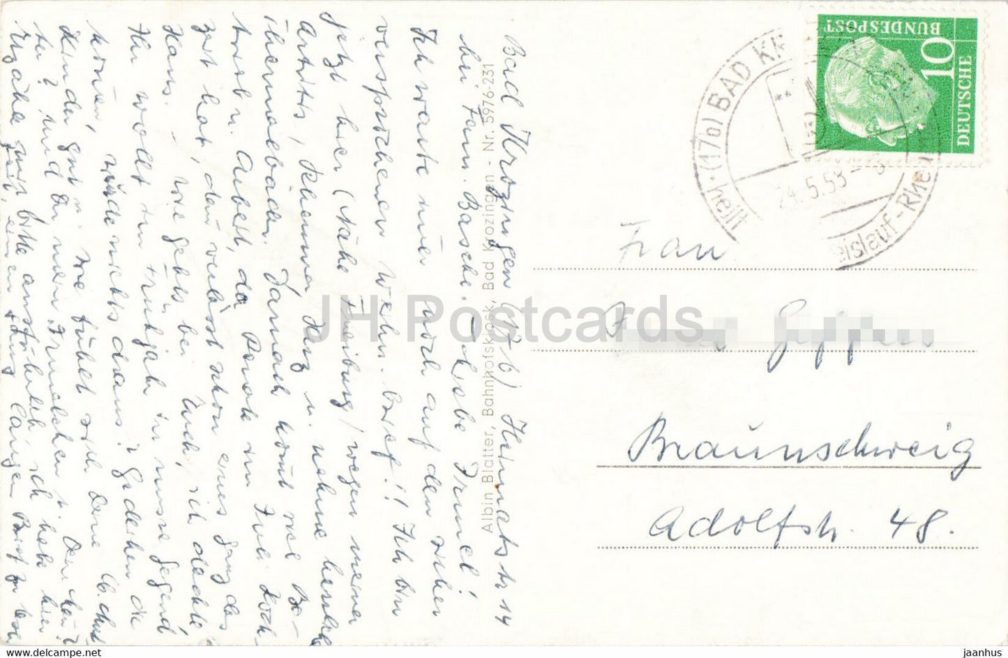 Herzbad Bad Krozingen - old postcard - 1958 - Germany - used