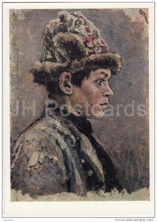 painting by V. Surikov - Pensive Boy . Study , 1885 - Russian art - 1967 - Russia USSR - unused - JH Postcards