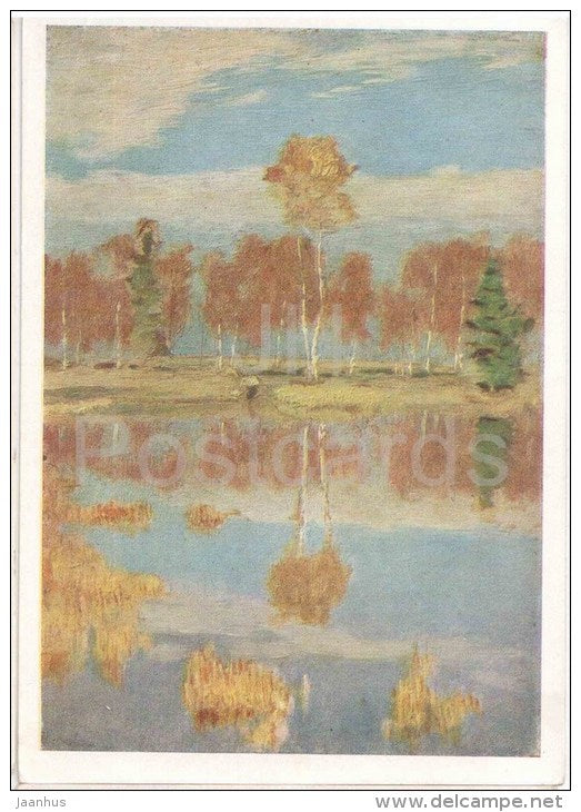 painting by I. Levitan - 1 - The Autumn - russian art - unused - JH Postcards