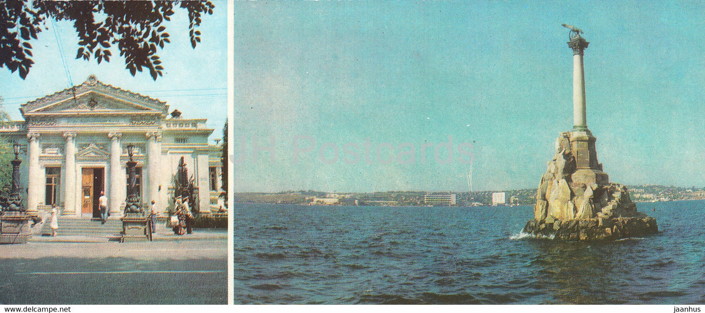 Sevastopol - Museum of the Red Banner Black Sea Fleet - monument - Crimea - 1983 - Ukraine USSR - unused - JH Postcards