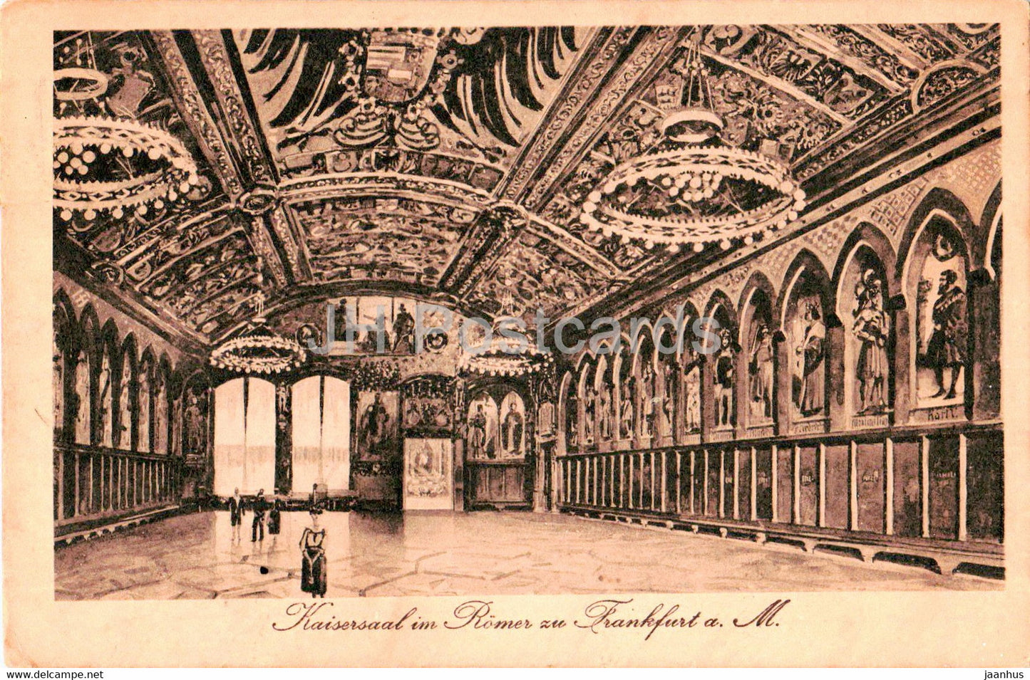 Kaisersaal im Romer zu Frankfurt a M - old postcard - 1919 - Germany - used - JH Postcards