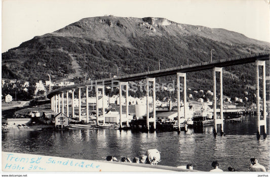 Tromso Bridge - ship post - T. M. S. Fritz Heckert - 1966 - Norway - used - JH Postcards
