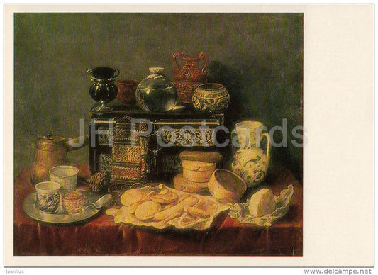 painting by Antonio de Pereda - Still Life - Spanish art - Russia USSR - 1986 - unused - JH Postcards