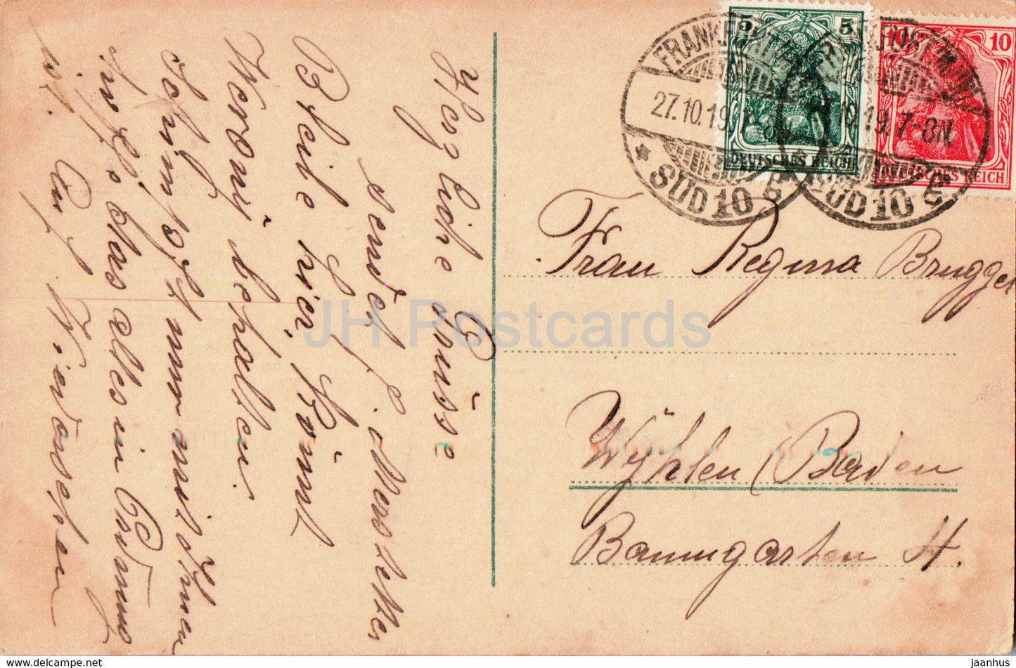 Kaisersaal im Romer zu Frankfurt a M - carte postale ancienne - 1919 - Allemagne - utilisé