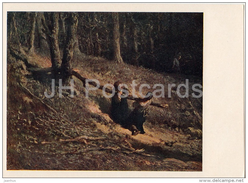 painting by Jean-Francois Millet - Gatherer of Firewood - French art - 1955 - Russia USSR - unused - JH Postcards