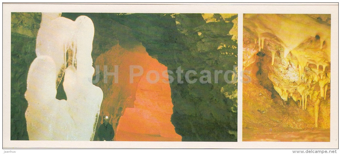 Musical Room - cave of 30th Anniversary of Victory - Caves of Bashkortostan Bashkiria - 1984 - Russia USSR - unused - JH Postcards