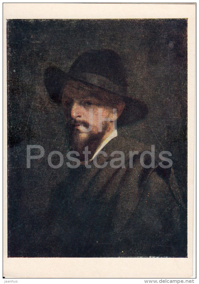 painting by G. Myasoyedov - Self-Portrait , 1878 - Russian art - 1961 - Russia USSR - unused - JH Postcards
