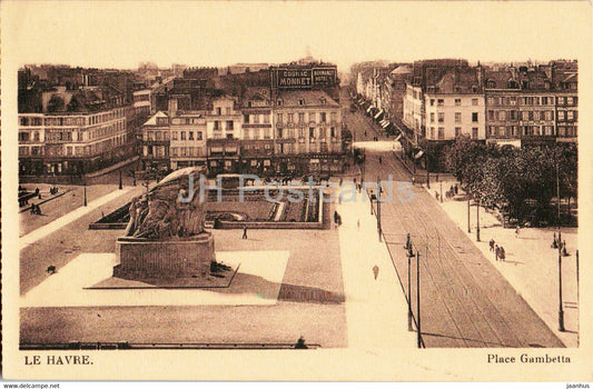 Le Havre - Place Gambetta - old postcard - France - unused - JH Postcards