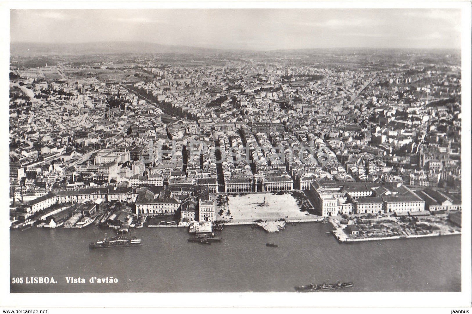 Lisboa - Lisbon - Vista d'aviao - 505 - old postcard - 1954 - Portugal - used - JH Postcards