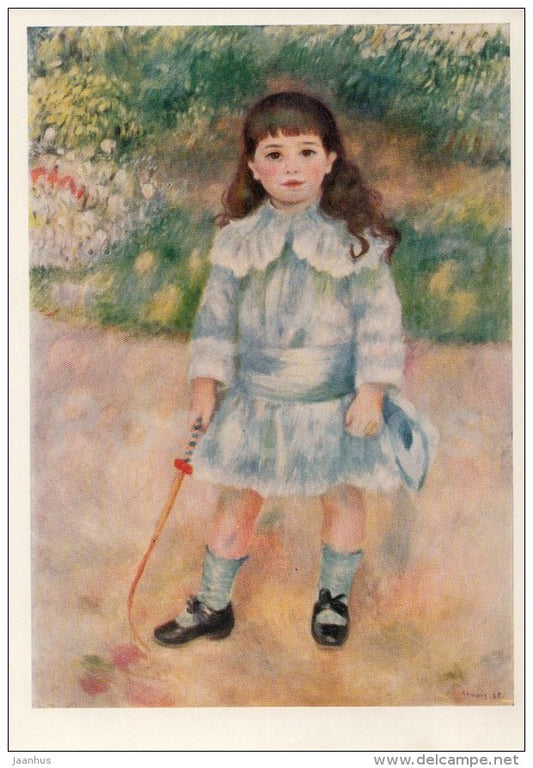painting by Auguste Renoir - Little Girl with a Whip , 1885 - French Art - 1970 - Russia USSR - unused - JH Postcards