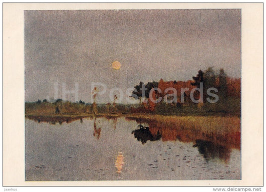 painting by I. Levitan - The Dusk - Russian art - 1954 - Russia USSR - unused - JH Postcards