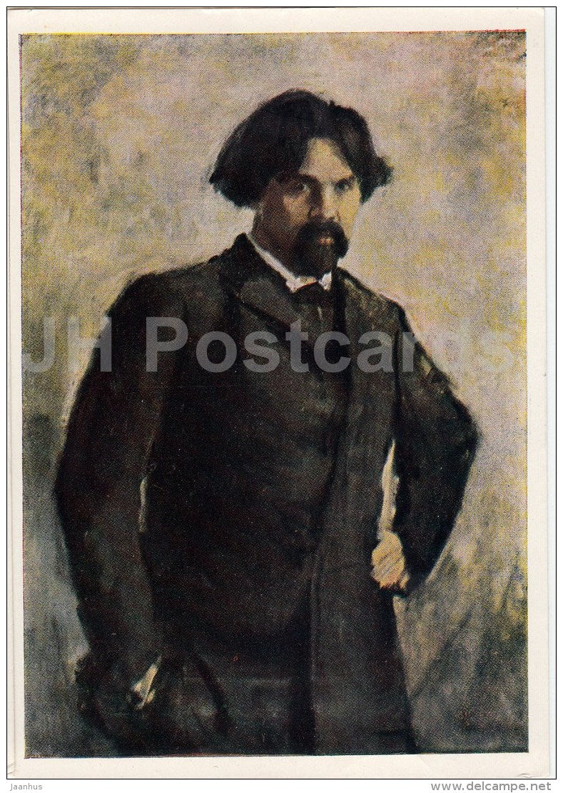 painting by V. Serov - Portrait of artist V. Surikov - man - Russian art - 1963 - Russia USSR - unused - JH Postcards