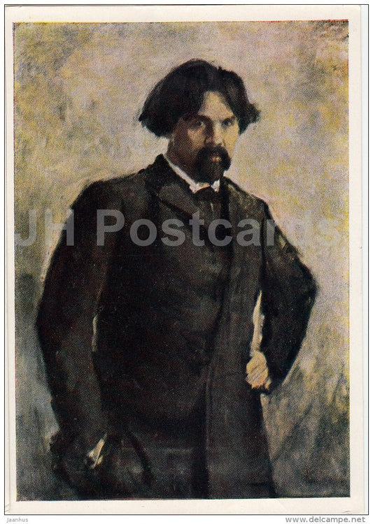 painting by V. Serov - Portrait of artist V. Surikov - man - Russian art - 1963 - Russia USSR - unused - JH Postcards
