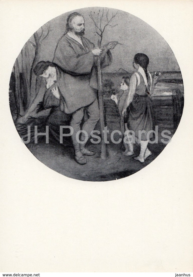 Painting by Josef Manes - April . From clock face of the Prague City Hall - Czech art - 1971 - Russia USSR - unused - JH Postcards