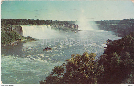 Niagara Falls from Rainbow Bridge - 1953 - Canada - used - JH Postcards
