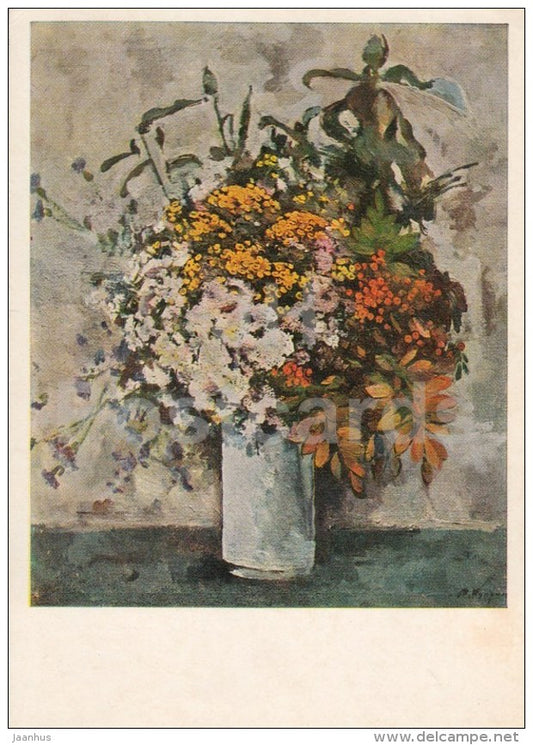Painting by A. Kuprin - 1 - Autumn Bouquet , 1925 - Russian art - Russia USSR - 1974 - used - JH Postcards