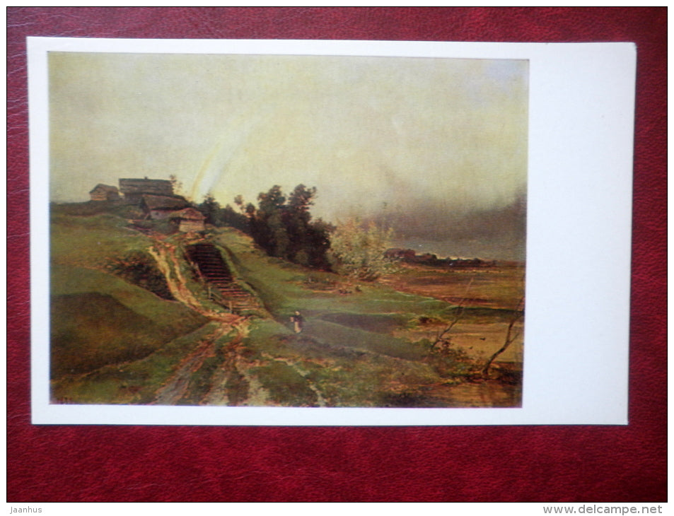 painting by A. Savrasov , The Rainbow , 1875 - russian art  - unused - JH Postcards